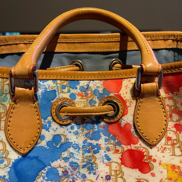 Dooney & Bourke Vintage Paint Splatter, Vachetta Leather Bag - Picture 9 of 17